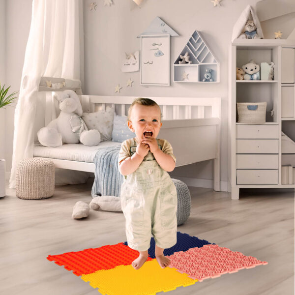 Mata sensoryczne puzzle montessori do masazu stop 8 elementow