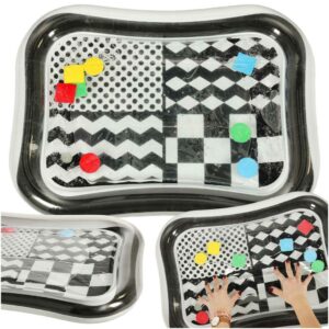 Mata wodna sensoryczna dmuchana dla niemowlat czarno biala mix wzorow XXL 65x50 cm
