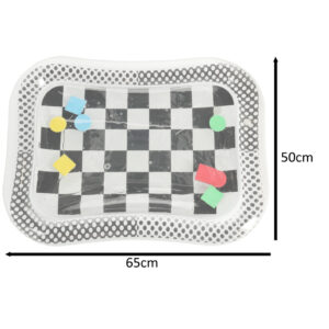 Mata wodna sensoryczna dmuchana dla niemowlat czarno biala szachownica XXL 65x50 cm