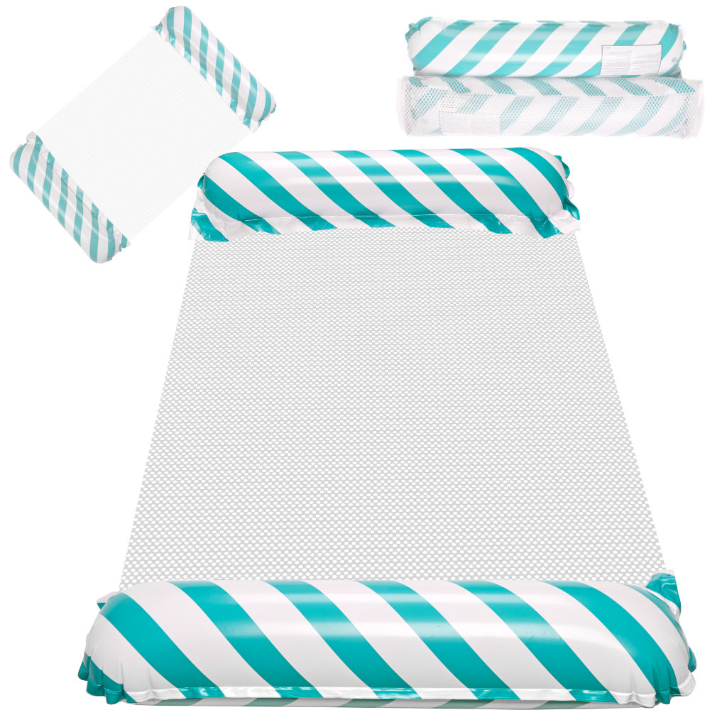 Materac dmuchany plazowy hamak wodny lezak fotel krzeslo do plywania basenu niebieski