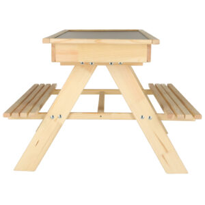 Meble ogrodowe dla dzieci stolik 2 lawki piaskownica tablica kredowa schowek 93 x 78 x 68 cm