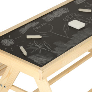 Meble ogrodowe dla dzieci stolik 2 lawki piaskownica tablica kredowa schowek 93 x 78 x 68 cm