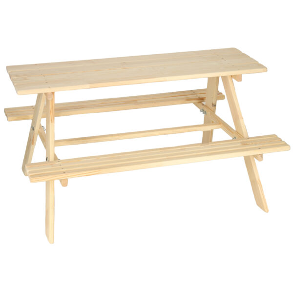 Meble ogrodowe dla dzieci zestaw stolik 2 laweczki drewniane 92 x 78 x 52cm