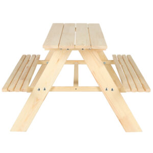 Meble ogrodowe dla dzieci zestaw stolik 2 laweczki drewniane 92 x 78 x 52cm