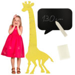 Miarka wzrostu drewniana zyrafa 125 cm zolta