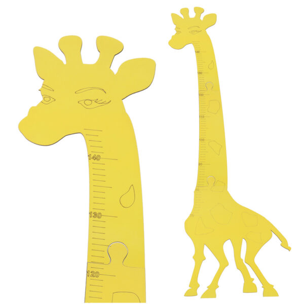 Miarka wzrostu drewniana zyrafa 125 cm zolta