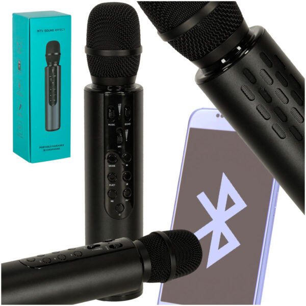 Чорний бездротовий мікрофон для караоке Bluetooth Чорний бездротовий мікрофон для караоке Bluetooth