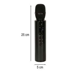 Чорний бездротовий мікрофон для караоке Bluetooth