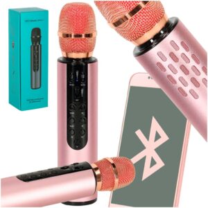 Bezdrôtový mikrofón pre karaoke bluetooth Pink