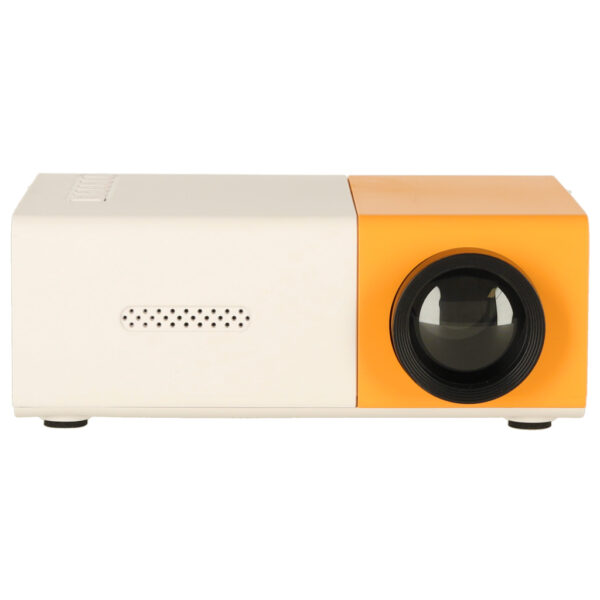 Mini projektor rzutnik przenosny dla dzieci LED TFT LCD 1920x1080 24 60 USB HDMI 12V pomaranczowo bialy