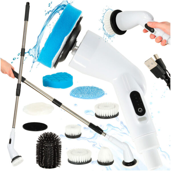 Mop obrotowy elektryczna szczotka do czyszczenia 9 glowicami szczotkujacymi Mop obrotowy elektryczna szczotka do czyszczenia 9 glowicami szczotkujacymi