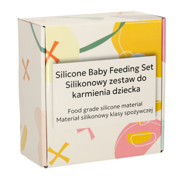 Naczynia silikonowe dla dzieci sowa zestaw 8 elementow bezowy