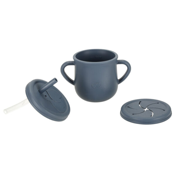 Silicone dishes for children squirrel set 9 elements dark blue