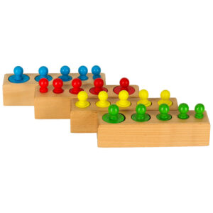 Odwazniki cylindry drewniane gra ukladanka montessori kolorowe