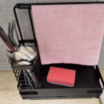 Organizer do kuchni na zlew polka kuchenna na przybory czarna