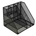 Organizer na biurko przybornik biurkowy metalowy 6 komor