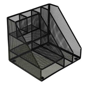 Organizer na biurko przybornik biurkowy metalowy 6 komor