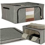 Organizer na posciel do szafy ze stelazem bialy czarny 22L