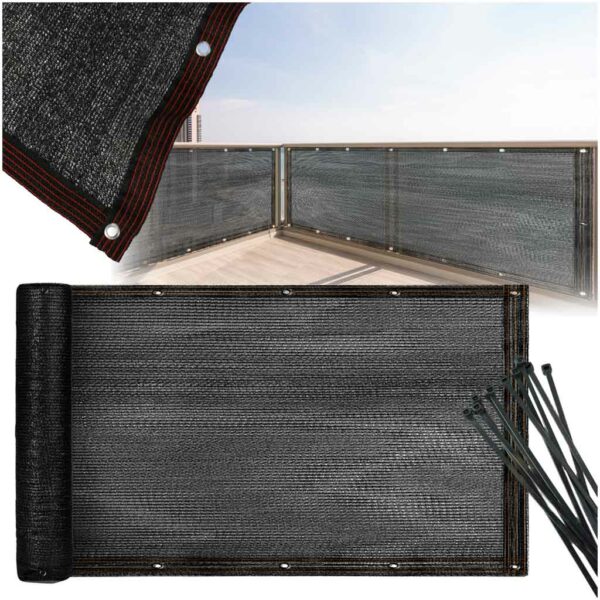 Oslona balkonowa LUARO mata maskujaca siatka cieniujaca na balkon taras 150g m2 100x500cm Oslona balkonowa LUARO mata maskujaca siatka cieniujaca na balkon taras 150g m2 100x500cm