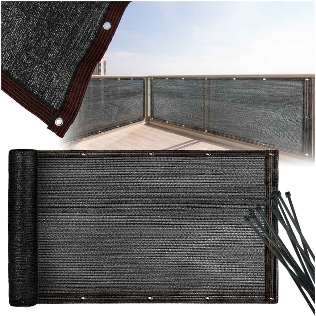 Oslona balkonowa LUARO mata maskujaca siatka cieniujaca na balkon taras 150g m2 100x500cm