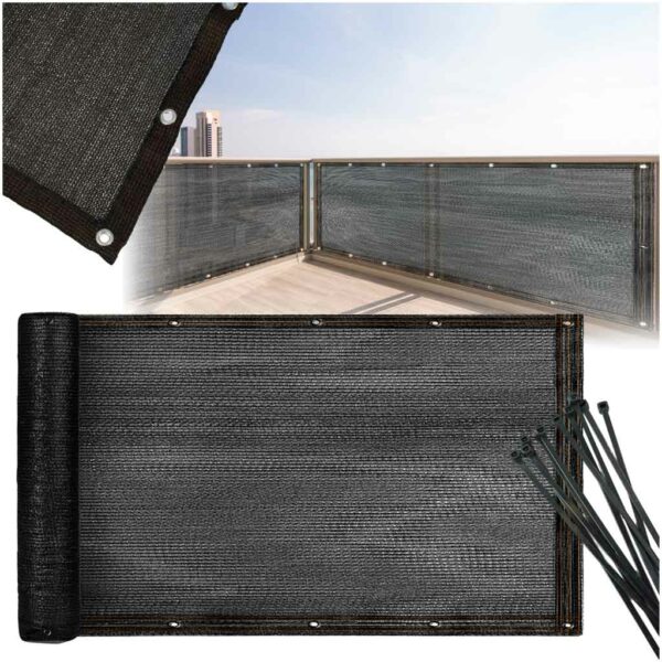 Oslona balkonowa LUARO mata maskujaca siatka cieniujaca na balkon taras 150g m2 100x700cm Oslona balkonowa LUARO mata maskujaca siatka cieniujaca na balkon taras 150g m2 100x700cm