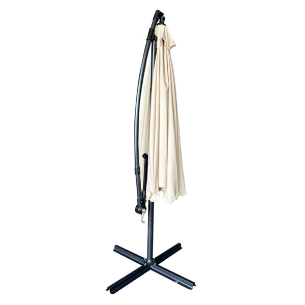 Parasol ogrodowy duzy skladany z wysiegnikiem 290cm bezowy