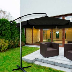 Parasol ogrodowy duzy skladany z wysiegnikiem 290cm czarny