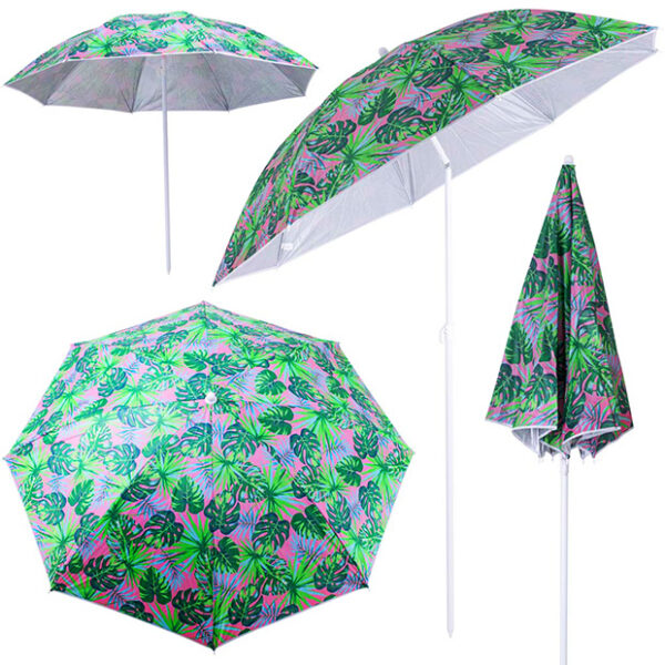 Parasol ogrodowy plazowy regulowany 150cm lamany liscie