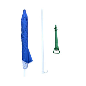 Parasol ogrodowy plazowy regulowany lamany skladany UV 150cm niebieski
