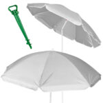 Parasol ogrodowy plazowy regulowany lamany skladany UV 150cm szary