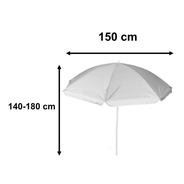 Parasol ogrodowy plazowy regulowany lamany skladany UV 150cm szary