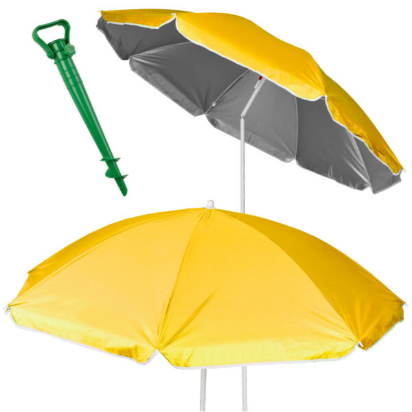 Parasol ogrodowy plazowy regulowany lamany skladany UV 150cm zolty Parasol ogrodowy plazowy regulowany lamany skladany UV 150cm zolty