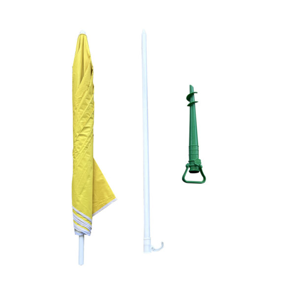 Parasol ogrodowy plazowy regulowany lamany skladany UV 150cm zolty