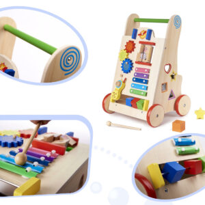 Pchacz chodzik drewniany kostka edukacyjna 6w1