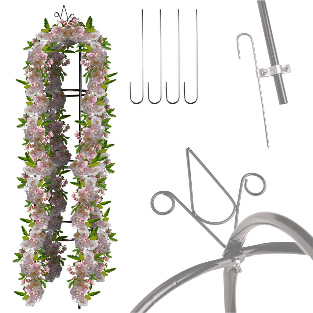Pergola ogrodowa kolumnowa slup kolumna dzwon stojak na roze kwiaty pnace metalowa 195 cm