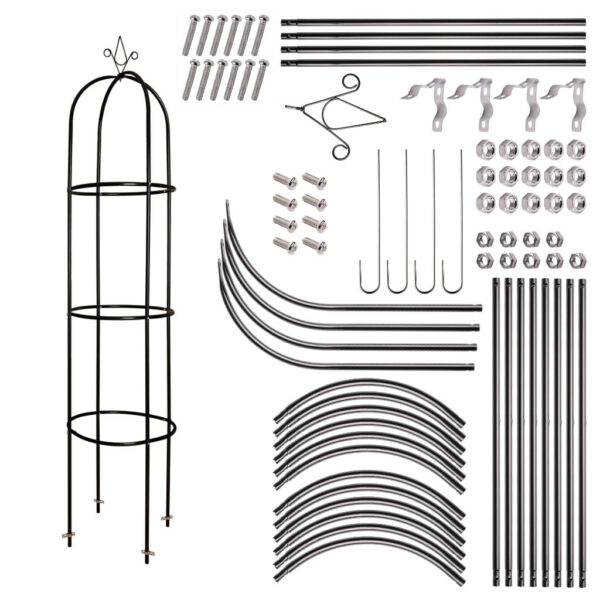 Pergola ogrodowa kolumnowa slup kolumna dzwon stojak na roze kwiaty pnace metalowa 195 cm