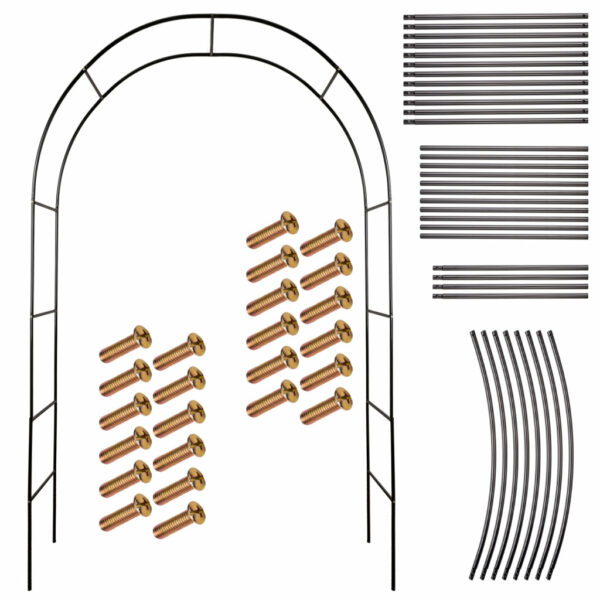 Pergola ogrodowa luk uchwyt na roze kwiaty bluszcz pnacza metalowa 240 x 140 cm