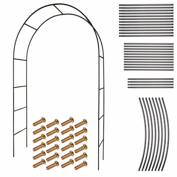 Pergola ogrodowa luk uchwyt na roze kwiaty bluszcz pnacza metalowa 240 x 140 cm