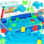 Piasek Kinetyczny 2kg foremki piaskownica zestaw XXL plastyczny kreatywny niebieski