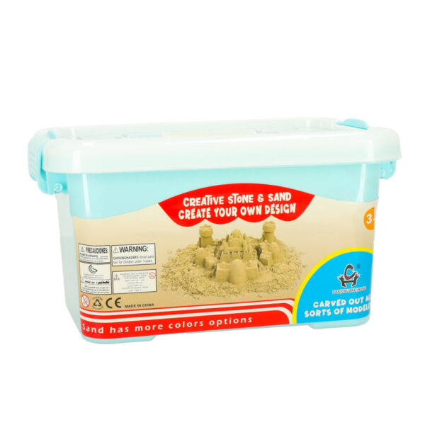 Piasek Kinetyczny w wiaderku 1kg foremki bezowy