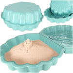 Piaskownica zamykana basen Muszelka Twins podwojna 2w1 160x87 5x19 5cm mietowa