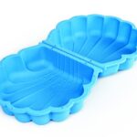 Piaskownica zamykana basen Muszelka podwojna 2w1 antyposlizgowe dno niebieska