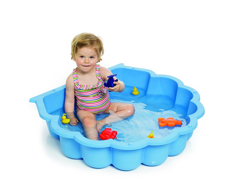 Piaskownica zamykana basen Muszelka podwojna 2w1 antyposlizgowe dno niebieska