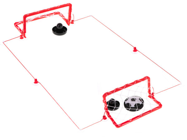 Pilka latajaca Hoverball na stol swiecaca bramki