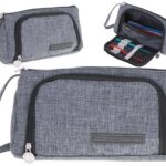 Piornik szkolny podwojny saszetka kosmetyczka szary