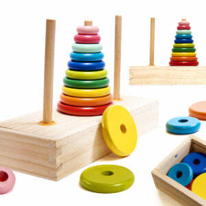 KX6214 Piramida piramidka drewniana z podstawą wieża sorter t