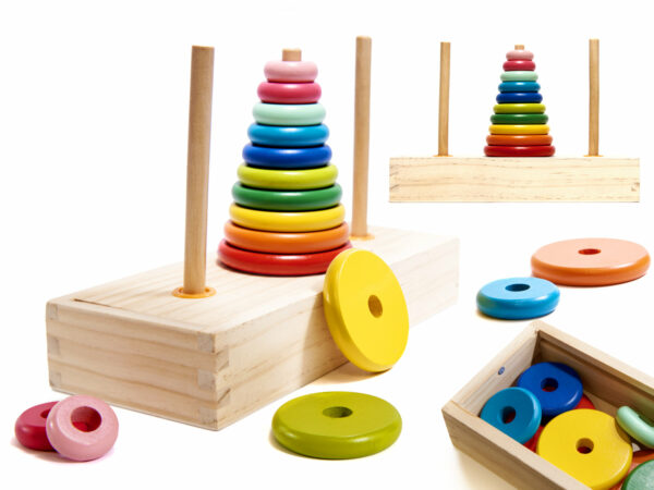 KX6214 Piramida piramidka drewniana z podstawą wieża sorter t KX6214 Piramida piramidka drewniana z podstawą wieża sorter t