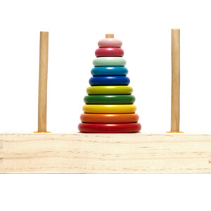 KX6214 Piramida piramidka drewniana z podstawą wieża sorter t