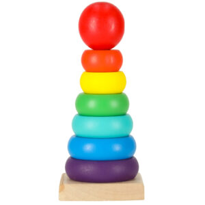Piramida piramidka drewniana wieza sorter teczowa 13cm