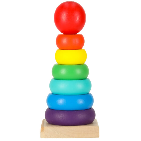 Piramida piramidka drewniana wieza sorter teczowa 13cm